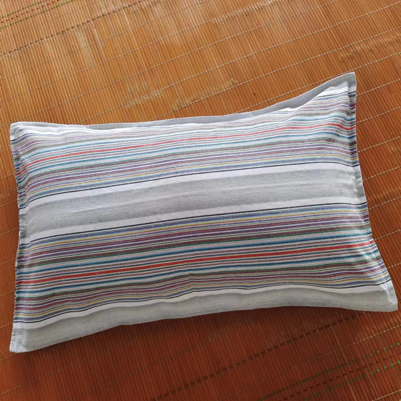 Памучни калъфки за възглавници със цип, комплект от две калъфки, 91–95% памук, плътна тъкан, багрене на прежда, дишащи и абсорбиращи пот