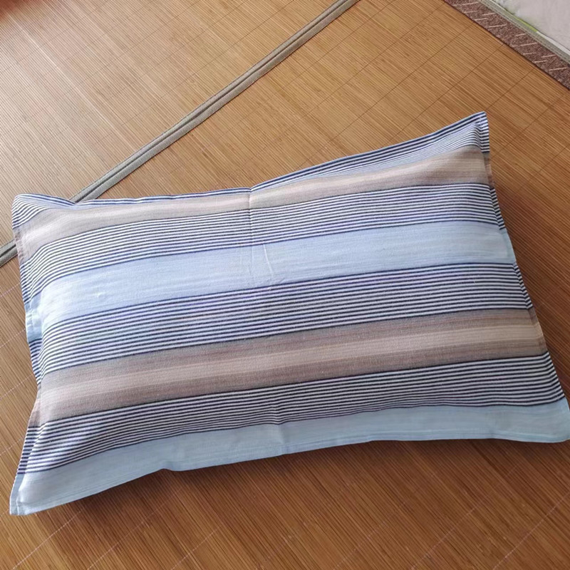 Памучни калъфки за възглавници със цип, комплект от две калъфки, 91–95% памук, плътна тъкан, багрене на прежда, дишащи и абсорбиращи пот