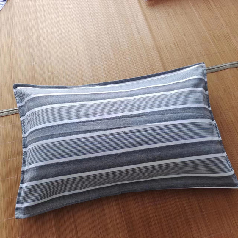 Памучни калъфки за възглавници със цип, комплект от две калъфки, 91–95% памук, плътна тъкан, багрене на прежда, дишащи и абсорбиращи пот