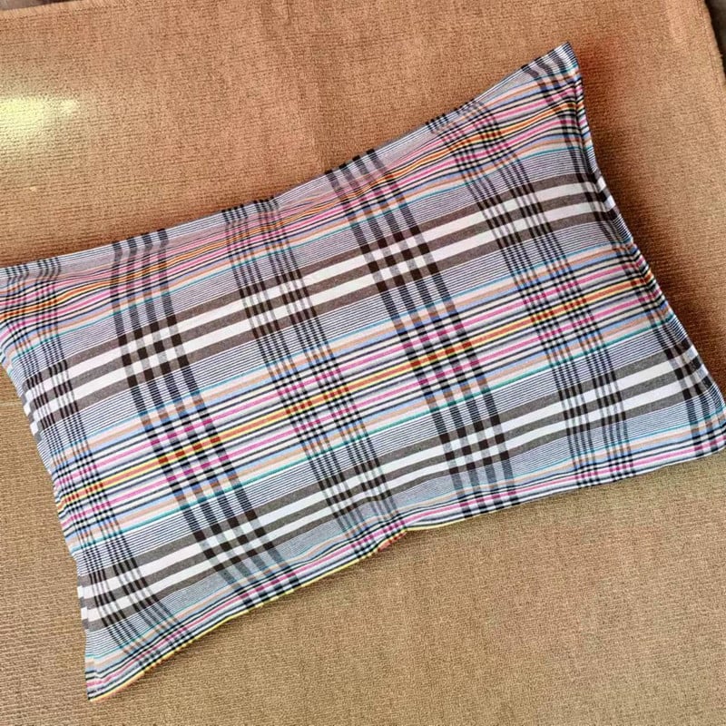 Памучни калъфки за възглавници със цип, комплект от две калъфки, 91–95% памук, плътна тъкан, багрене на прежда, дишащи и абсорбиращи пот