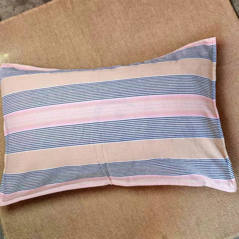 Памучни калъфки за възглавници със цип, комплект от две калъфки, 91–95% памук, плътна тъкан, багрене на прежда, дишащи и абсорбиращи пот