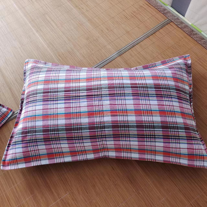 Памучни калъфки за възглавници със цип, комплект от две калъфки, 91–95% памук, плътна тъкан, багрене на прежда, дишащи и абсорбиращи пот