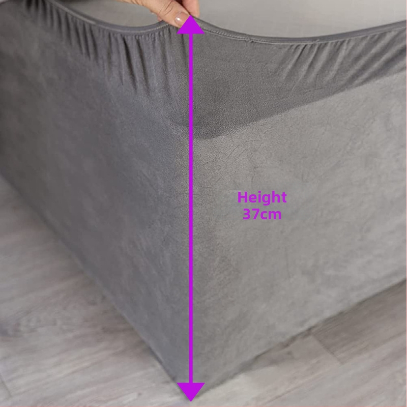 Pătură de pat din nubuc sintetic, protecție împotriva zgârieturilor de la pisici, acoperire pe trei laturi, culoare uni, țesătură periată, vopsire reactiva