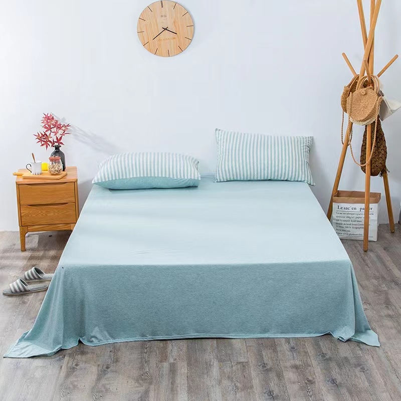 Navlaka za madrac s gumicom od 100% pamuka, japanskog stila, prugasta ili jednobojna, bojena vlaknima, veličina 120x200 cm