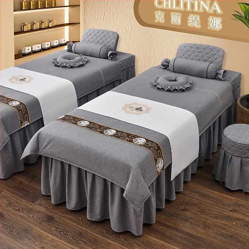 Četverodijelni set navlaka za krevet od ledenog svile za četiri godišnja doba, kozmetički salon, europski stil masaže