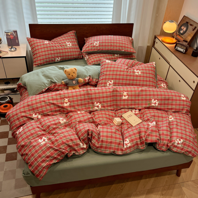 Set de pat din bumbac 100% cu țesătură twill, model plante și flori, densitate 133×76, 40 fire, greutate 2–2,5 kg