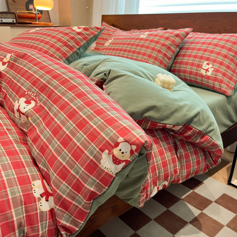 Set de pat din bumbac 100% cu țesătură twill, model plante și flori, densitate 133×76, 40 fire, greutate 2–2,5 kg