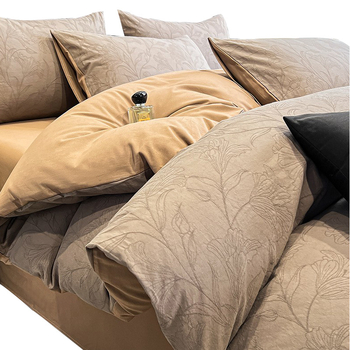 Paplanhuzat 100% pamutból, jacquard szövés, reaktív nyomással, növény- és virág mintázat, szövetsűrűség 133x72