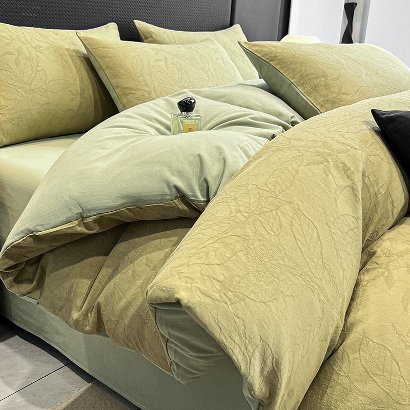 Paplanhuzat 100% pamutból, jacquard szövés, reaktív nyomással, növény- és virág mintázat, szövetsűrűség 133x72