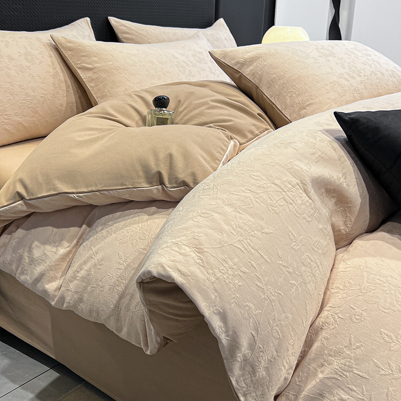 Paplanhuzat 100% pamutból, jacquard szövés, reaktív nyomással, növény- és virág mintázat, szövetsűrűség 133x72