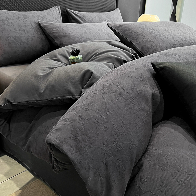 Paplanhuzat 100% pamutból, jacquard szövés, reaktív nyomással, növény- és virág mintázat, szövetsűrűség 133x72