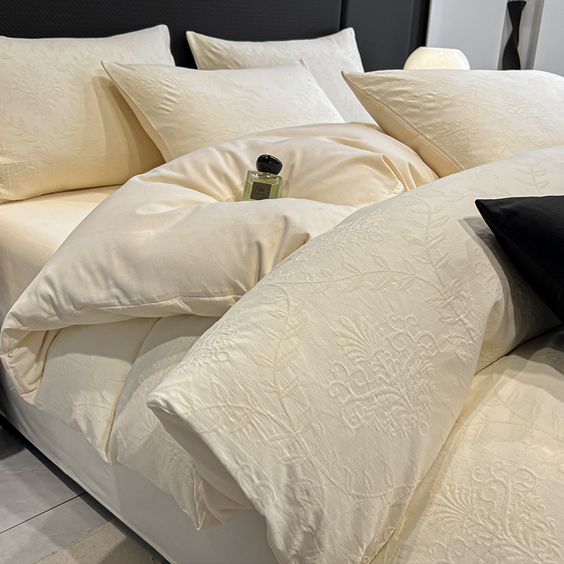 Paplanhuzat 100% pamutból, jacquard szövés, reaktív nyomással, növény- és virág mintázat, szövetsűrűség 133x72