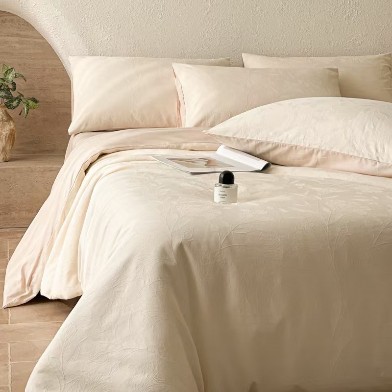 Posteljina od 100% pamuka jacquard – četiri komada, geometrijski uzorak, lagani luksuz, jacquard tkanina, za dorm sobu 1.2 m