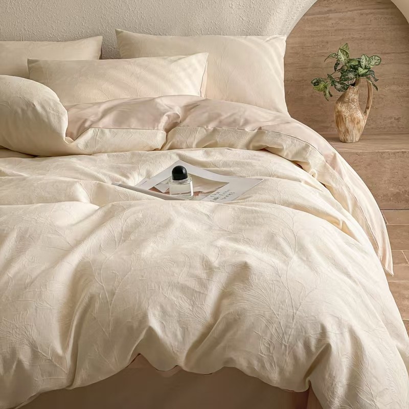 Posteljina od 100% pamuka jacquard – četiri komada, geometrijski uzorak, lagani luksuz, jacquard tkanina, za dorm sobu 1.2 m