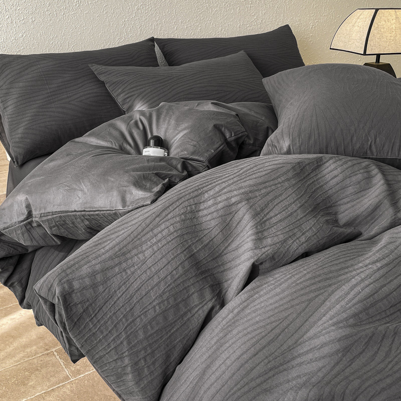 Posteljina od 100% pamuka jacquard – četiri komada, geometrijski uzorak, lagani luksuz, jacquard tkanina, za dorm sobu 1.2 m