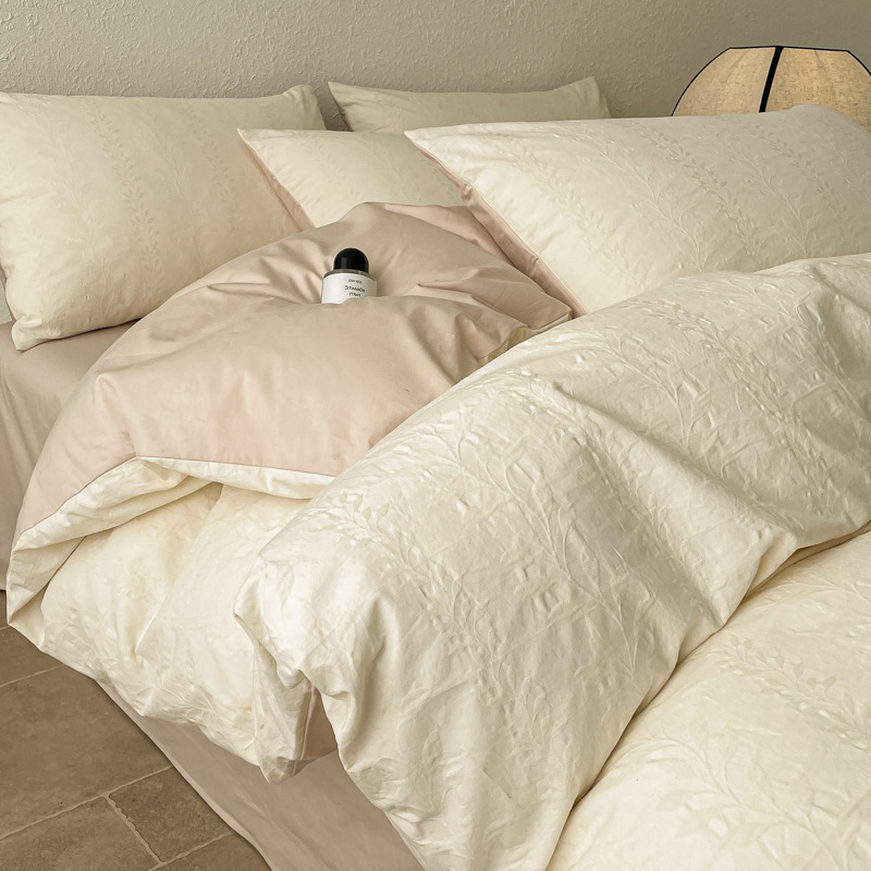 Posteljina od 100% pamuka jacquard – četiri komada, geometrijski uzorak, lagani luksuz, jacquard tkanina, za dorm sobu 1.2 m
