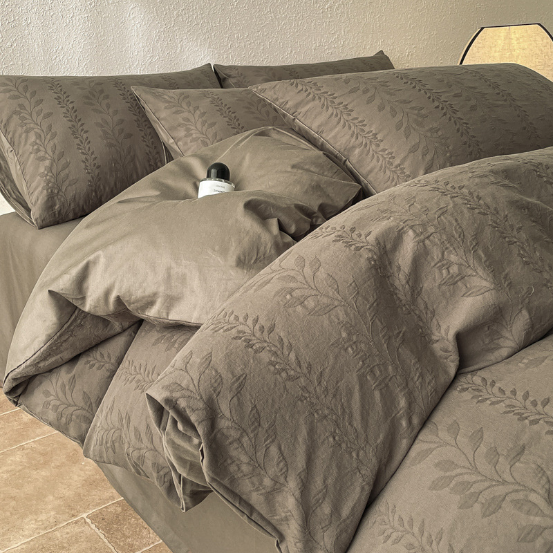 Posteljina od 100% pamuka jacquard – četiri komada, geometrijski uzorak, lagani luksuz, jacquard tkanina, za dorm sobu 1.2 m