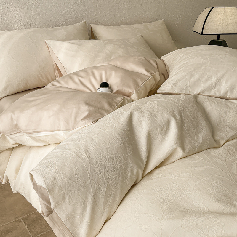 Posteljina od 100% pamuka jacquard – četiri komada, geometrijski uzorak, lagani luksuz, jacquard tkanina, za dorm sobu 1.2 m