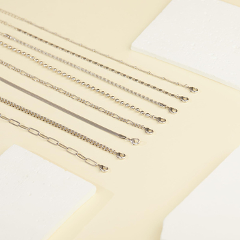 Sedmeročlani set ankleta od legure, s beads snake-chain i kubanskim lancem, prilagodljiv, ženski stil