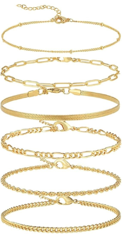 Sedmeročlani set ankleta od legure, s beads snake-chain i kubanskim lancem, prilagodljiv, ženski stil