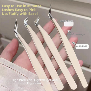 Pincetes mākslīgām skropstām sākotnējiem lietotājiem – augstas precizitātes nerūsējošā tērauda instruments, izcelsme Yangjiang