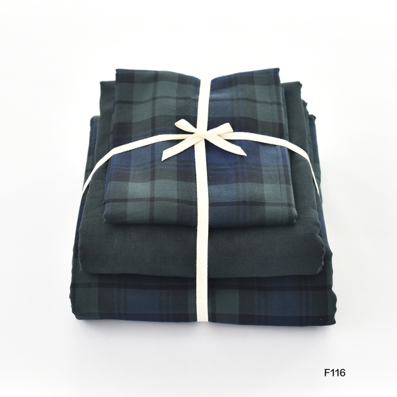 Nothing pamuk flanel posteljni set od četiri dijela, bojane pređom geometrijski uzorak, 100% pamuk, japanski stil