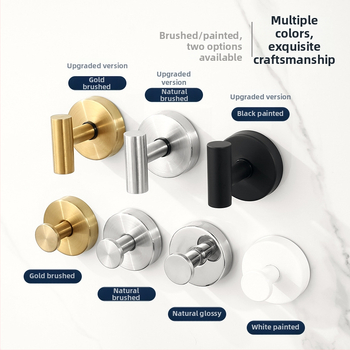 Nerūsējošā tērauda vakuuma piesūcekļa āķis sienai, dvieļiem un apģērbam, viens āķis, mūsdienīgs minimālisms, slodze 3-5 kg