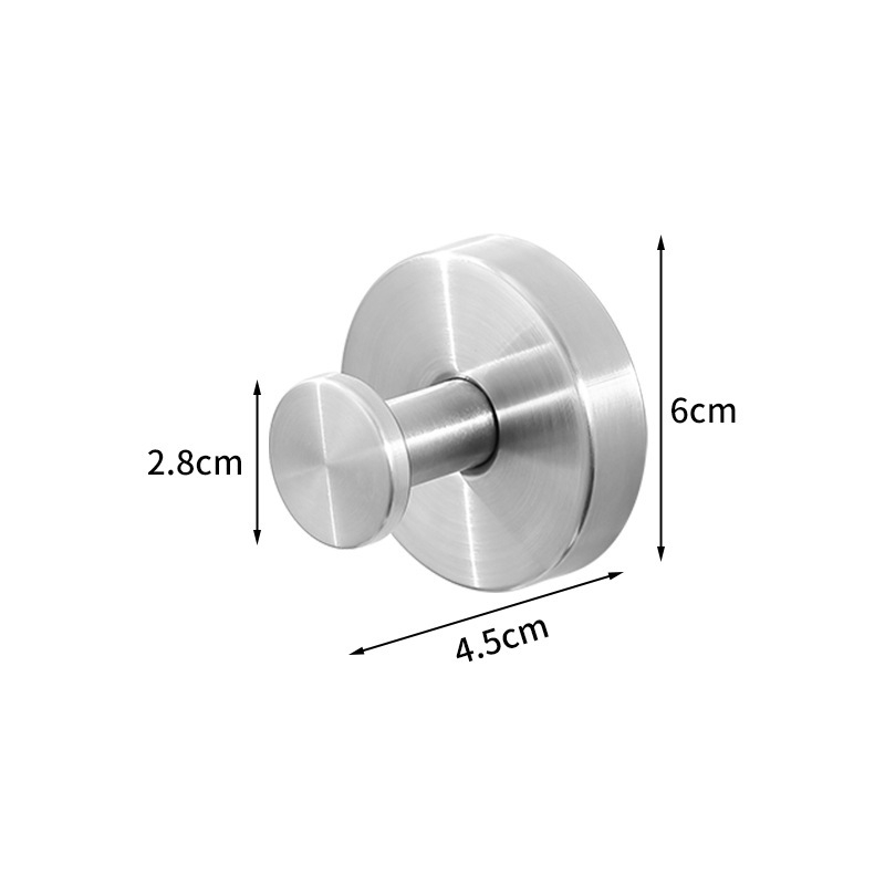 Nerūsējošā tērauda vakuuma piesūcekļa āķis sienai, dvieļiem un apģērbam, viens āķis, mūsdienīgs minimālisms, slodze 3-5 kg