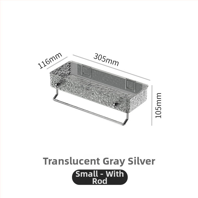 Vannas istabas sienas uzglabāšanas plaukts — bez urbšanas, plastmasas kosmētikas un dvieļu organizētājs