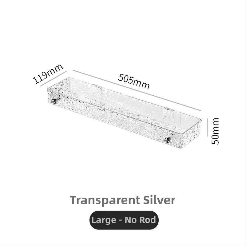 Vannas istabas sienas uzglabāšanas plaukts — bez urbšanas, plastmasas kosmētikas un dvieļu organizētājs