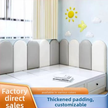 Lovos sienos apvyniojimas su paminkštu nugaros rėmu – dirbtinė oda, vienos spalvos, modernus minimalistinis stilius