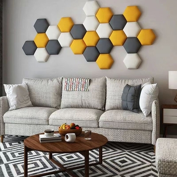 Panou de perete hexagonal din PU, autoadeziv, 5+ bucăți, stil nordic modern
