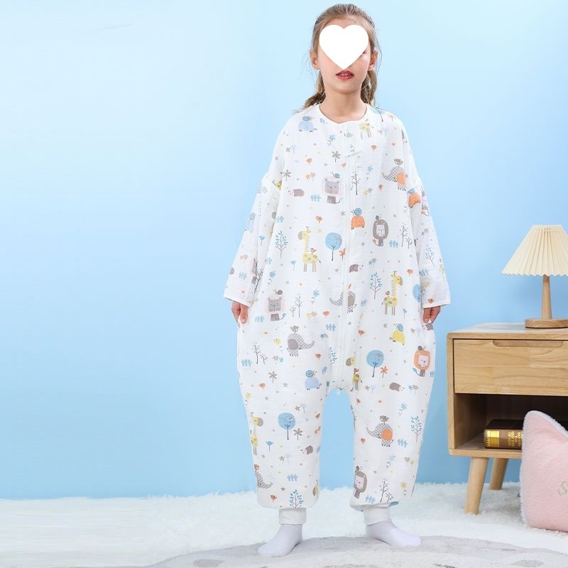 Dječje debele jesensko-zimske pidžame s integriranim spavaćim vrećom, kašmir punilo, unisex, veličine 3–12 godina