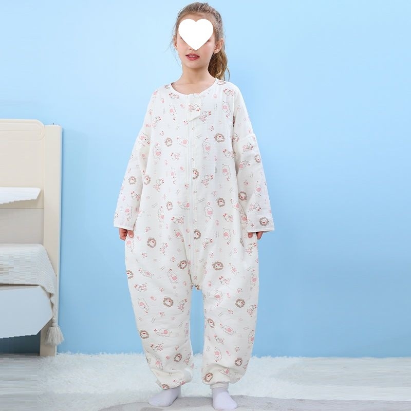 Dječje debele jesensko-zimske pidžame s integriranim spavaćim vrećom, kašmir punilo, unisex, veličine 3–12 godina