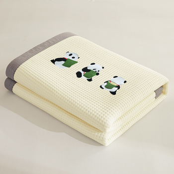 Set de 3 covorașe răcoroase pentru vară din viscose ice silk, pliabile, brodate, stil desen animat