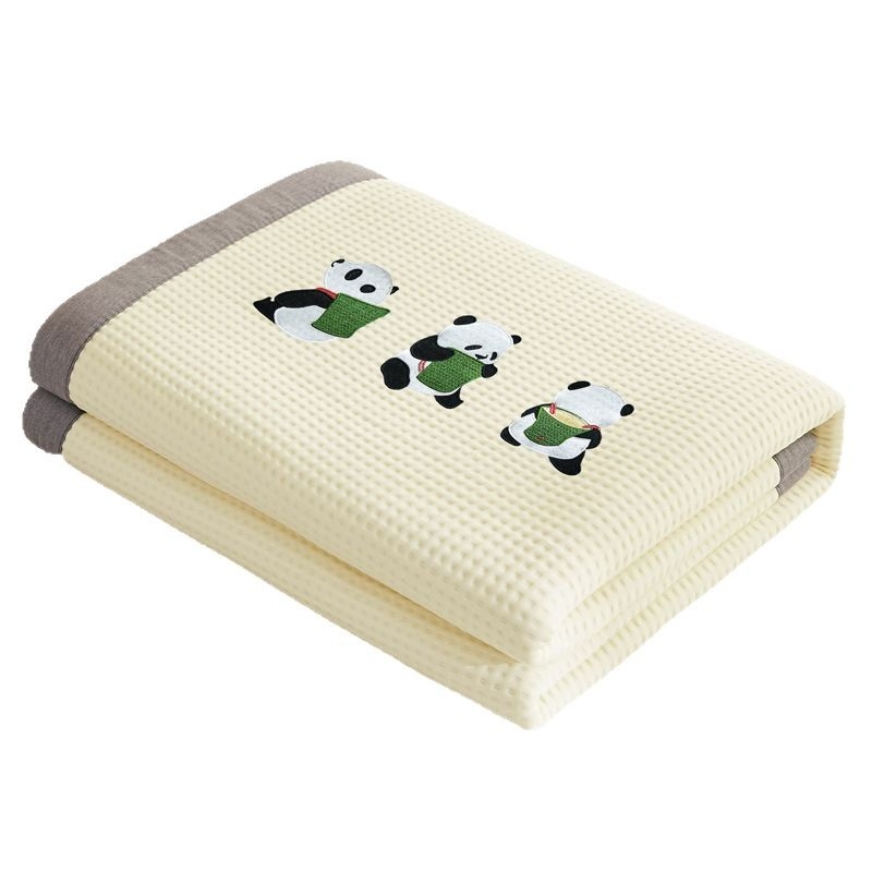 Set de 3 covorașe răcoroase pentru vară din viscose ice silk, pliabile, brodate, stil desen animat