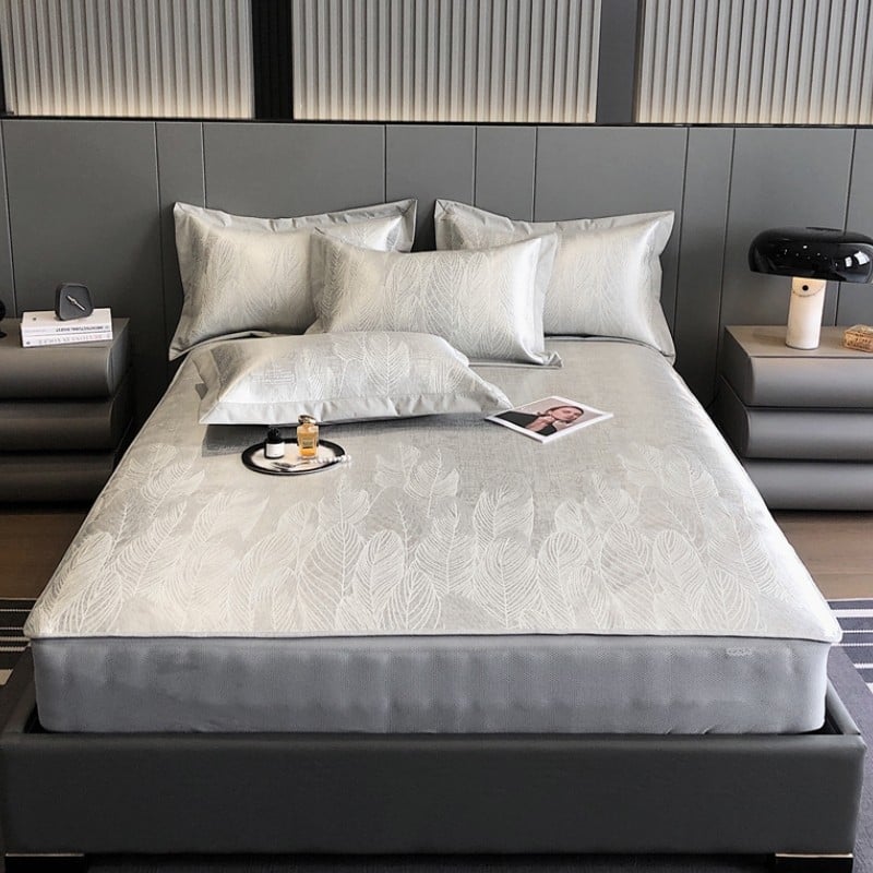 Lovos kilimėlis iš bambuko ir ice silk, sulankstomas dizainas, išspausdintas audinys, skalbiamas