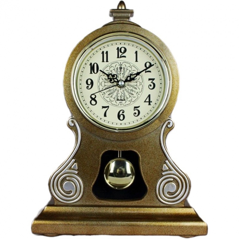 Europos retro stiliaus stalo laikrodis, tylus dekoratyvinis elementas svetainėje ar miegamajame, plastmasinis korpusas (Judėjimo tipas: Kitas; Maitinimas: Sausa baterija; Judėjimo gamintojas: Compas/combas; Korpusas: Plastmasinis)