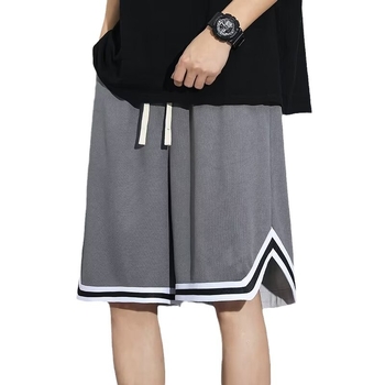 Vyriški krepšinio šortai, penkių ketvirtinių ilgis, poliesterio tinklo greitai džiūstantis audinys, tiesus kirpimas, vasaros sportui