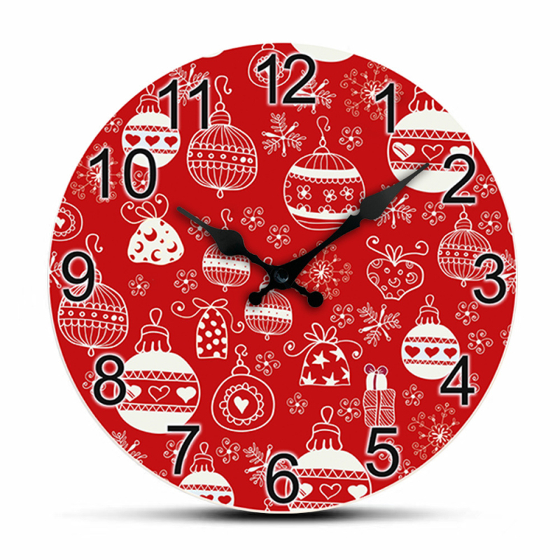 Kalėdiniai sieniniai laikrodžiai su karikatūriniu dizainu, apvalus cifernikas, kvarcinis mechanizmas, baterijomis maitinamas, Jiali 365, ciferniko medžiaga: tanki plokštė, 5 mm storis