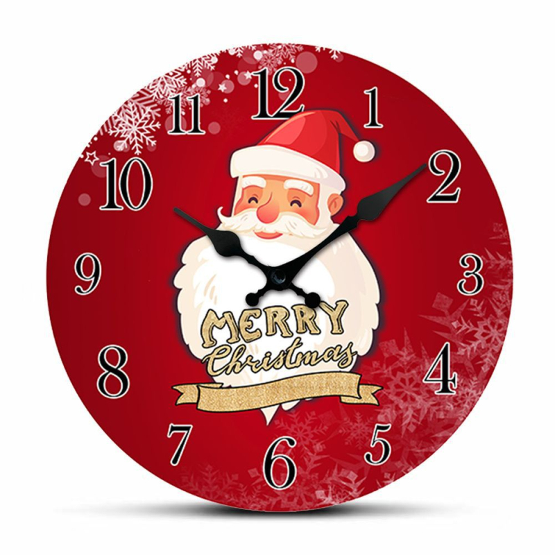 Kalėdiniai sieniniai laikrodžiai su karikatūriniu dizainu, apvalus cifernikas, kvarcinis mechanizmas, baterijomis maitinamas, Jiali 365, ciferniko medžiaga: tanki plokštė, 5 mm storis