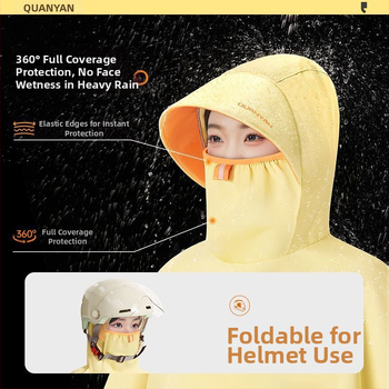 Πόντσο ποδηλάτου με πλήρη κάλυψη σώματος, ψηλό γιακά, PVC ύφασμα και PU συγκολλητικό στρώμα αδιάβροχο