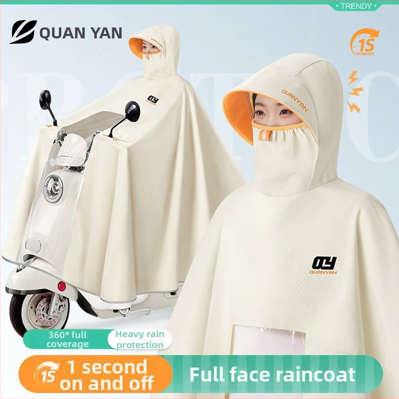 Πόντσο ποδηλάτου με πλήρη κάλυψη σώματος, ψηλό γιακά, PVC ύφασμα και PU συγκολλητικό στρώμα αδιάβροχο