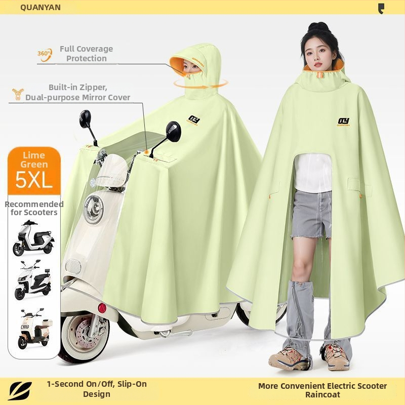 Πόντσο ποδηλάτου με πλήρη κάλυψη σώματος, ψηλό γιακά, PVC ύφασμα και PU συγκολλητικό στρώμα αδιάβροχο