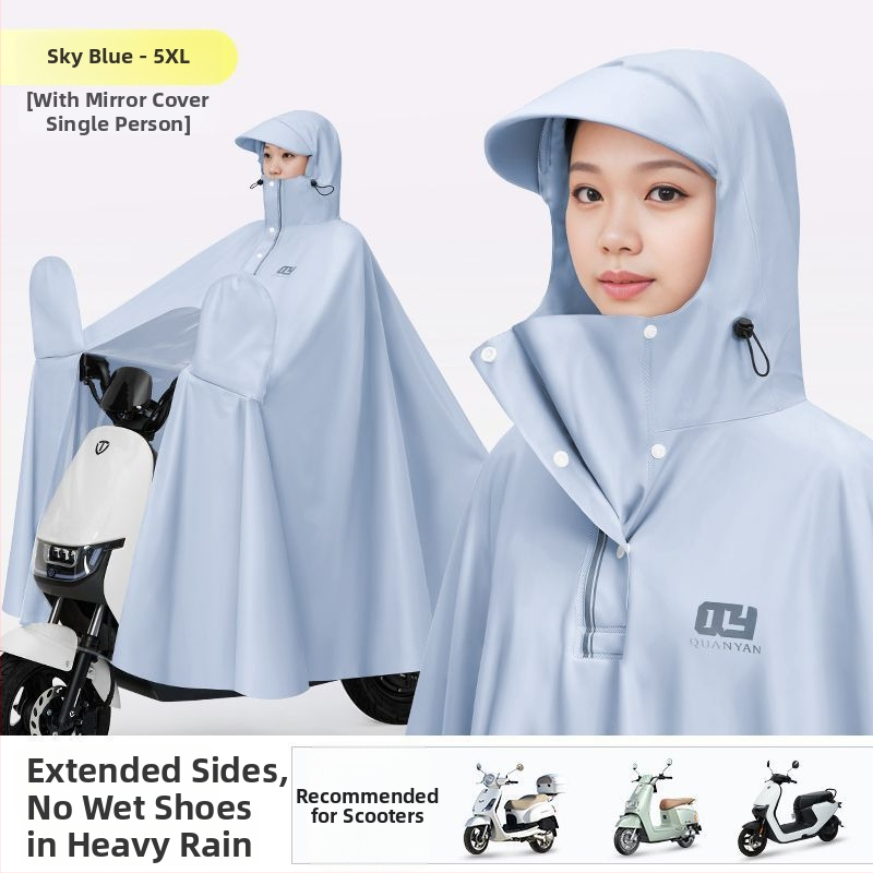 Πόντσο ποδηλάτου με πλήρη κάλυψη σώματος, ψηλό γιακά, PVC ύφασμα και PU συγκολλητικό στρώμα αδιάβροχο