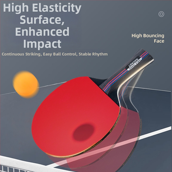 Kaks pingpongi raketi komplekti shakehand käepidemega, kõrge elastsus, poplar leht, positiivse liimiga kumm, kaasas kate ja 3 palli