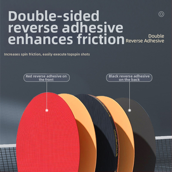 Kaks pingpongi raketi komplekti shakehand käepidemega, kõrge elastsus, poplar leht, positiivse liimiga kumm, kaasas kate ja 3 palli