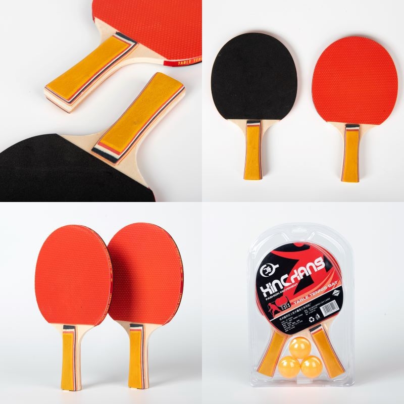 Kaks pingpongi raketi komplekti shakehand käepidemega, kõrge elastsus, poplar leht, positiivse liimiga kumm, kaasas kate ja 3 palli