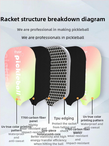 Reket pickleballa od karbonskih vlakana, kompletan set, Kaiyi, za odrasle i djecu, 220 g