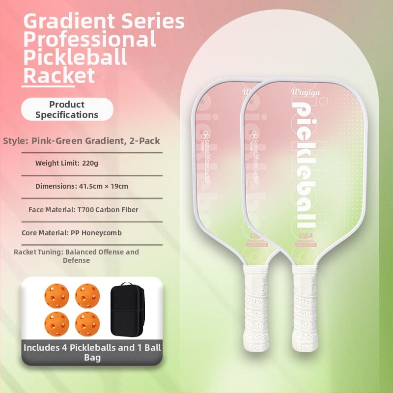 Reket pickleballa od karbonskih vlakana, kompletan set, Kaiyi, za odrasle i djecu, 220 g